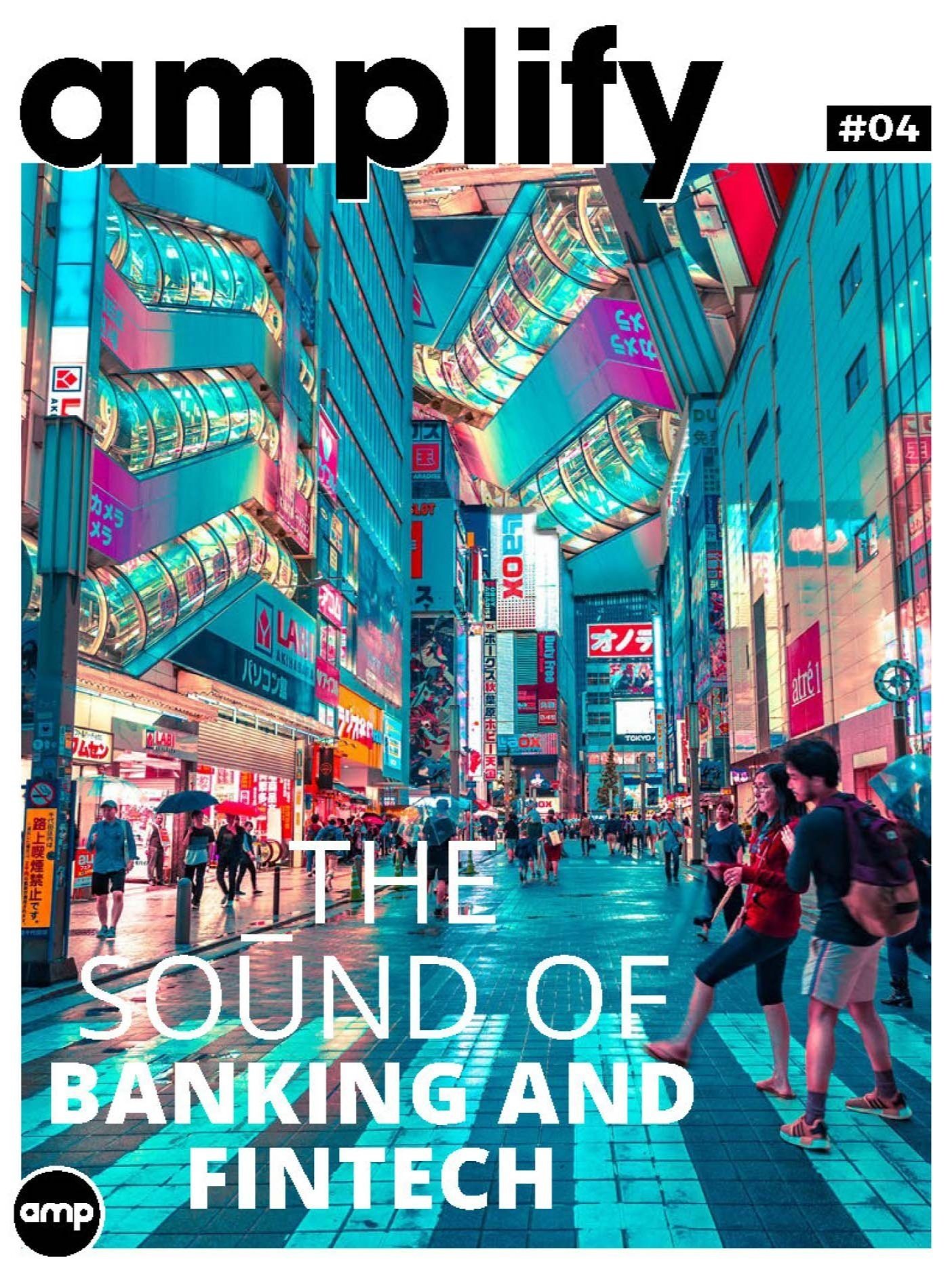 A vibrant city street with neon signs and digital billboards, filled with pedestrians walking under a canopy of illuminated signs and advertisements.