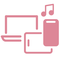 Icon representing multiplatform integration for seamless audio branding across systems.