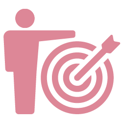 Icon of person with target symbol, representing audience and cultural insight in audio branding.