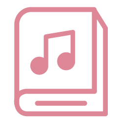 Icon of book with music note symbolizing a strategic, data-driven roadmap for brand sound.