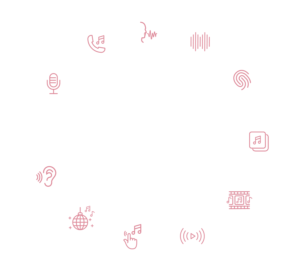 Diagram illustrating the components of sonic assets, including background hold audio, brand voices, sonic logos, branded tracks, podcast sounds, music libraries, custom soundtracks, sonic memes, UX UI sounds, event sounds, soundscapes, and their relationship to DNA and sonic and voice principles.