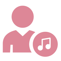 Icon of person with music note, symbolizing a data-driven, distinctive sonic identity.